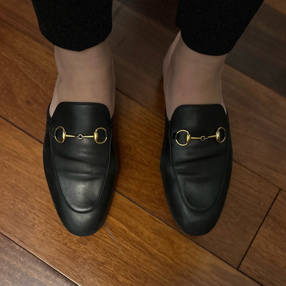 Classic Black Gucci Mule Sz 38 Authentic Leather.